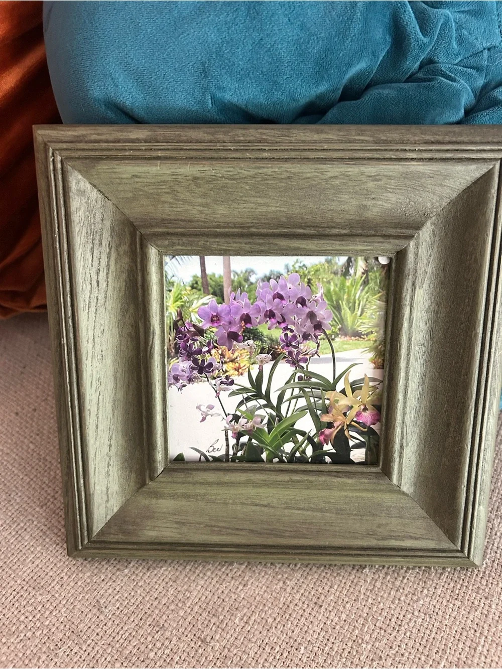 Green Wood Picture Frames Lot of 2 Home Decor Cottagecore Farmhouse Style Photo